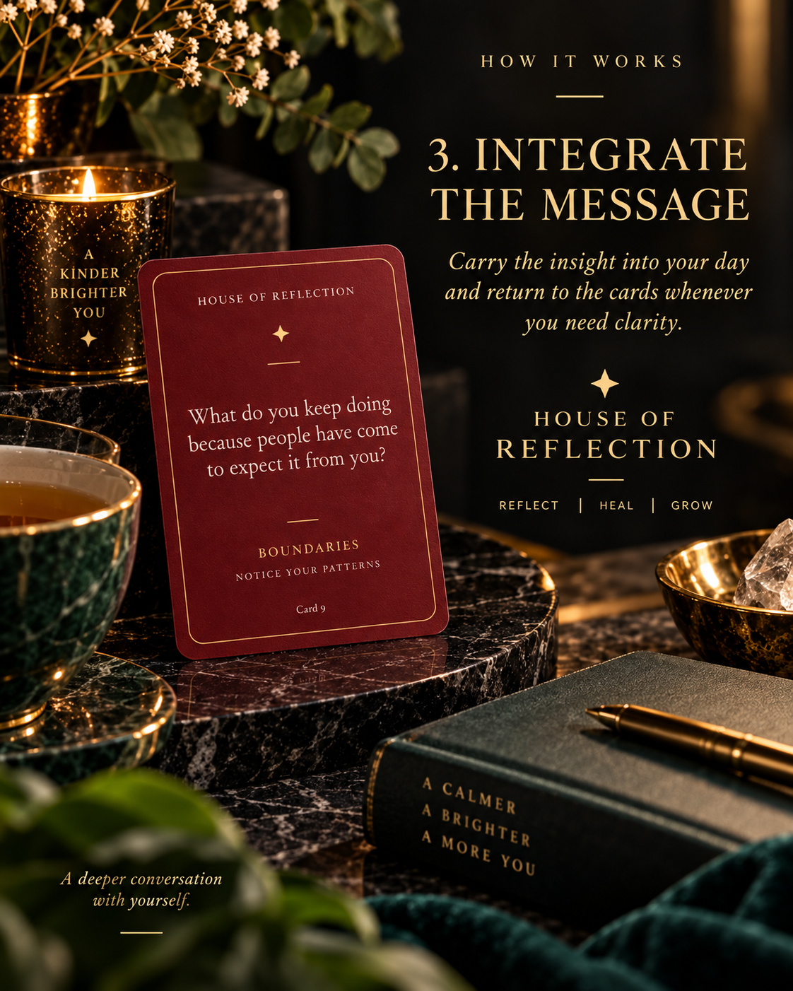 Integrate the message — carry the insight into your day and return to the cards whenever you need clarity